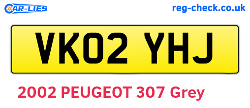 VK02YHJ are the vehicle registration plates.