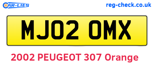 MJ02OMX are the vehicle registration plates.