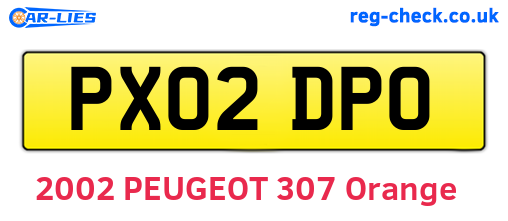 PX02DPO are the vehicle registration plates.