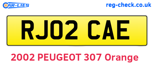 RJ02CAE are the vehicle registration plates.