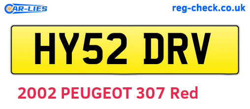 HY52DRV are the vehicle registration plates.