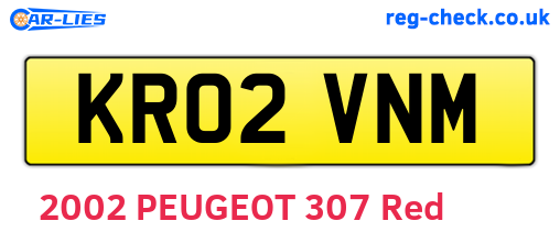 KR02VNM are the vehicle registration plates.