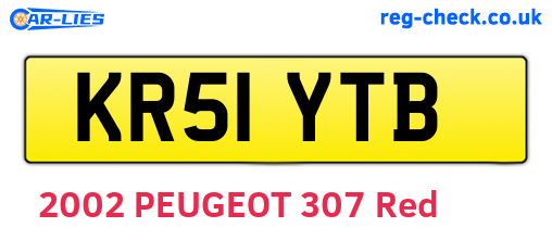 KR51YTB are the vehicle registration plates.