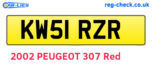 KW51RZR are the vehicle registration plates.