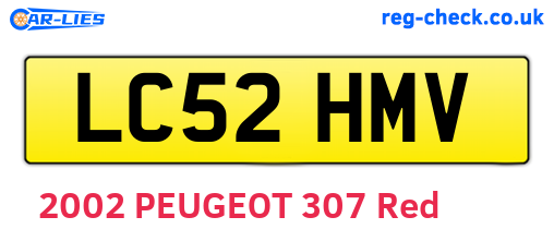 LC52HMV are the vehicle registration plates.