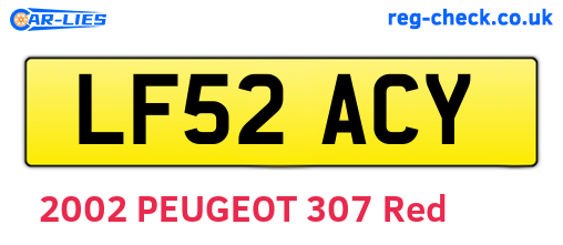 LF52ACY are the vehicle registration plates.