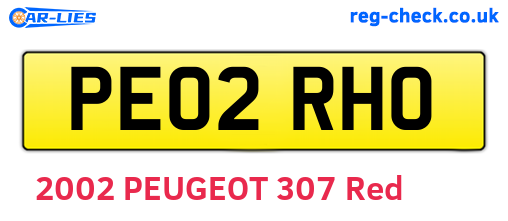 PE02RHO are the vehicle registration plates.