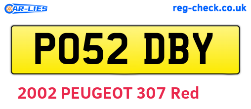 PO52DBY are the vehicle registration plates.