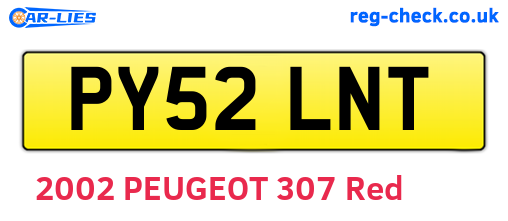 PY52LNT are the vehicle registration plates.