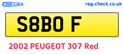 S8BOF are the vehicle registration plates.
