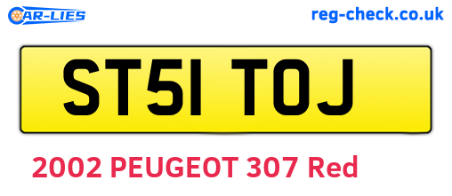 ST51TOJ are the vehicle registration plates.