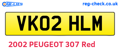 VK02HLM are the vehicle registration plates.