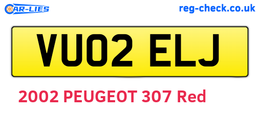 VU02ELJ are the vehicle registration plates.