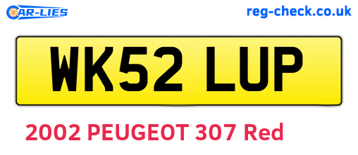 WK52LUP are the vehicle registration plates.