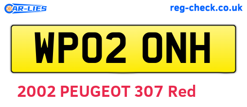 WP02ONH are the vehicle registration plates.