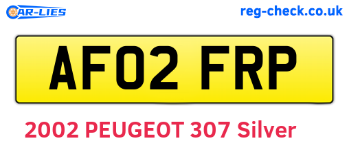 AF02FRP are the vehicle registration plates.