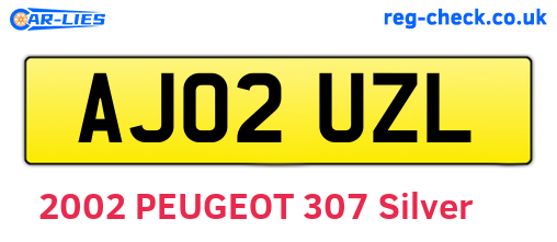 AJ02UZL are the vehicle registration plates.