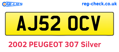 AJ52OCV are the vehicle registration plates.