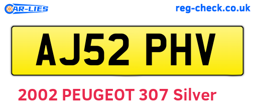 AJ52PHV are the vehicle registration plates.