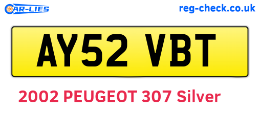 AY52VBT are the vehicle registration plates.