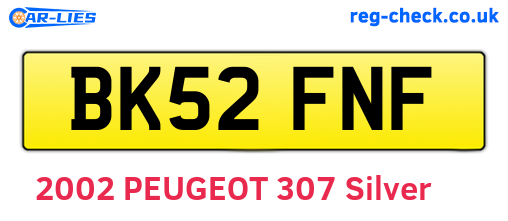 BK52FNF are the vehicle registration plates.