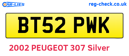 BT52PWK are the vehicle registration plates.
