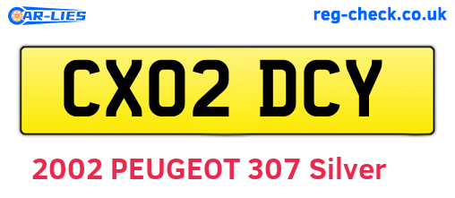 CX02DCY are the vehicle registration plates.