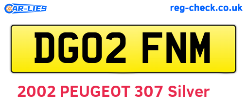 DG02FNM are the vehicle registration plates.