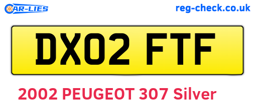 DX02FTF are the vehicle registration plates.