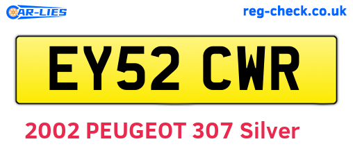 EY52CWR are the vehicle registration plates.