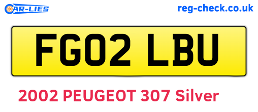FG02LBU are the vehicle registration plates.