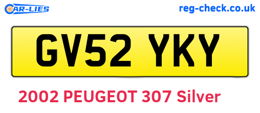 GV52YKY are the vehicle registration plates.