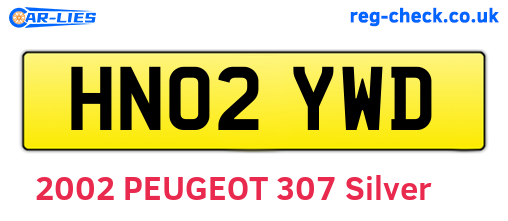 HN02YWD are the vehicle registration plates.