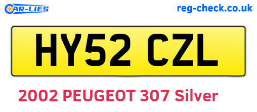 HY52CZL are the vehicle registration plates.