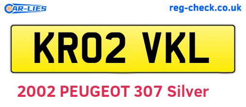 KR02VKL are the vehicle registration plates.