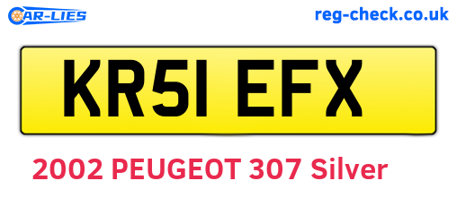 KR51EFX are the vehicle registration plates.