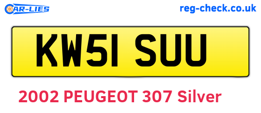 KW51SUU are the vehicle registration plates.