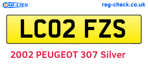 LC02FZS are the vehicle registration plates.