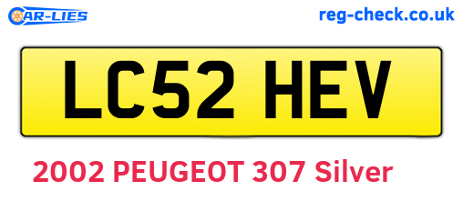 LC52HEV are the vehicle registration plates.