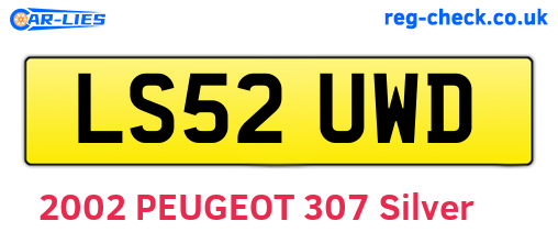 LS52UWD are the vehicle registration plates.