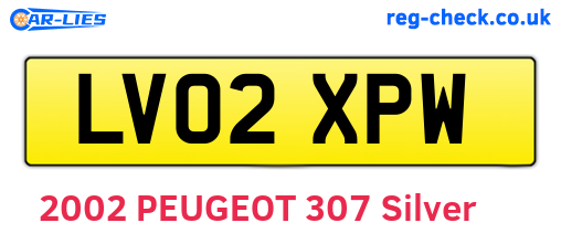 LV02XPW are the vehicle registration plates.