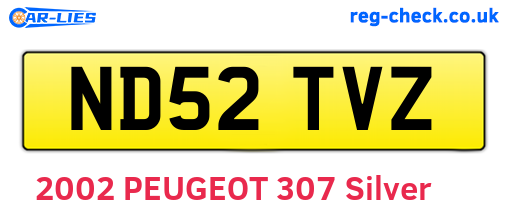 ND52TVZ are the vehicle registration plates.