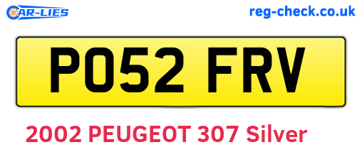 PO52FRV are the vehicle registration plates.