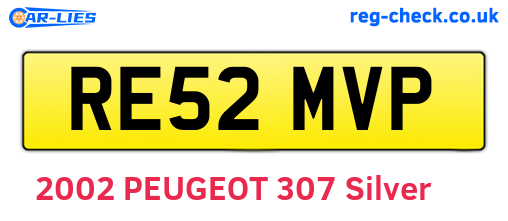 RE52MVP are the vehicle registration plates.