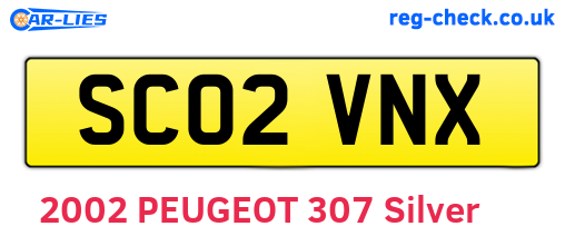 SC02VNX are the vehicle registration plates.