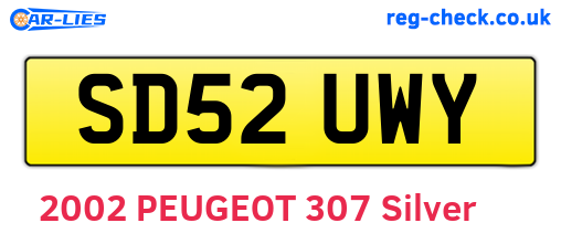 SD52UWY are the vehicle registration plates.
