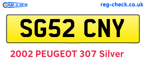 SG52CNY are the vehicle registration plates.