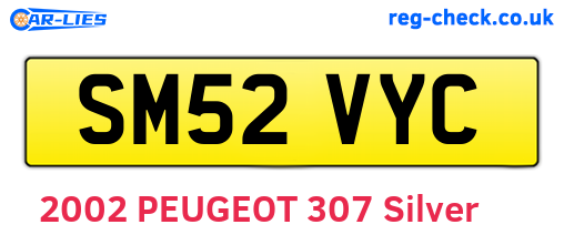 SM52VYC are the vehicle registration plates.