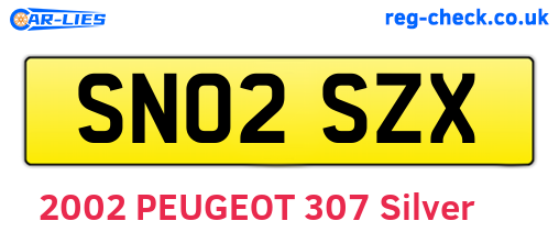 SN02SZX are the vehicle registration plates.