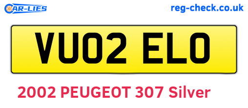 VU02ELO are the vehicle registration plates.